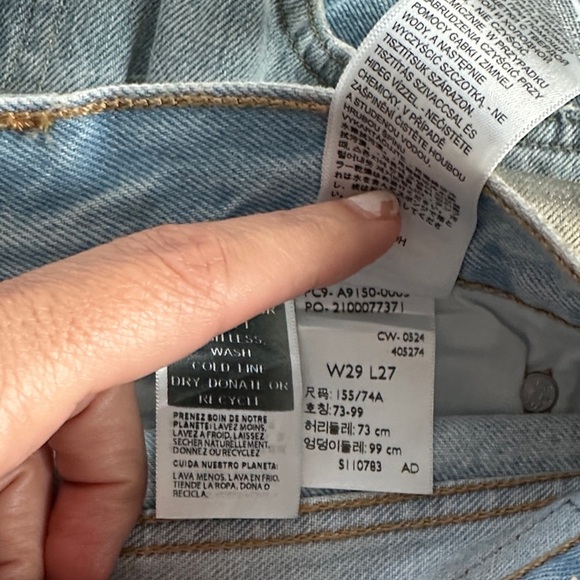 Levi‘S 501 90’s ankle length Metallic Gold jeans - Picture 5 of 5